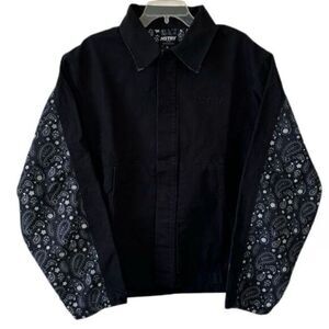 NWT HSTRY By NAS Men’s Black & Paisley Duck Canvas Denim Jacket - Size M